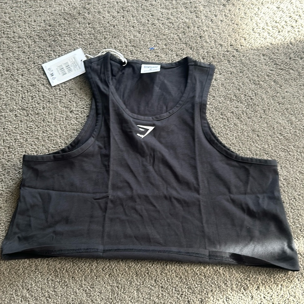Gym Shark Lifting Essentials Cotton Crop Tank, Medium